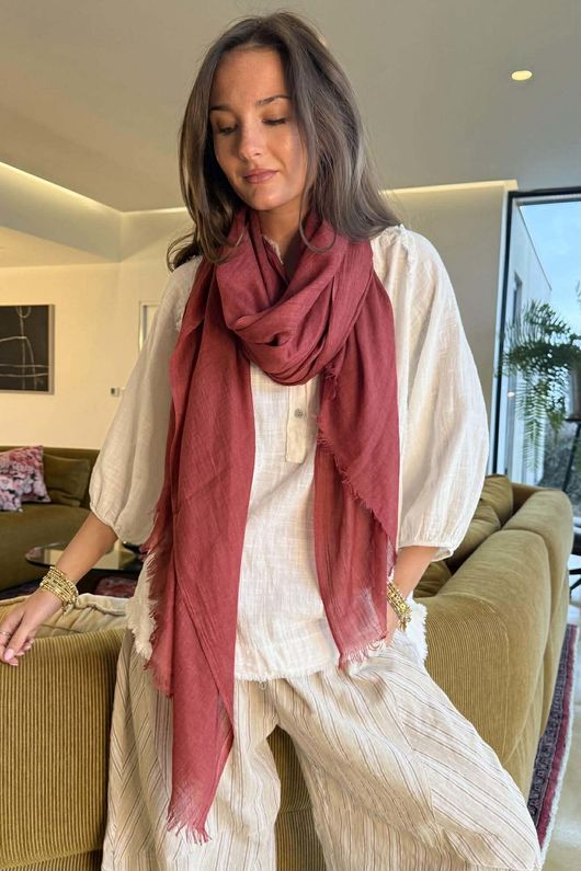 Classic Portobello Scarf Indian Red /20=